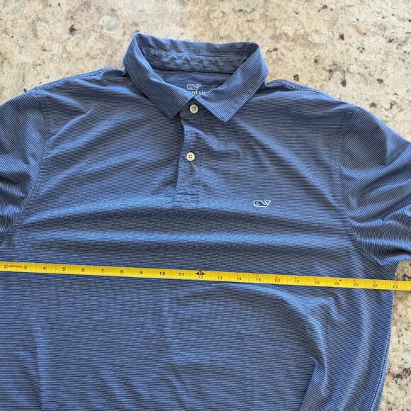 Vineyard Vines Men's Sports Golf Athletic Performance Polo in Blue Stripes L - Picture 9 of 9